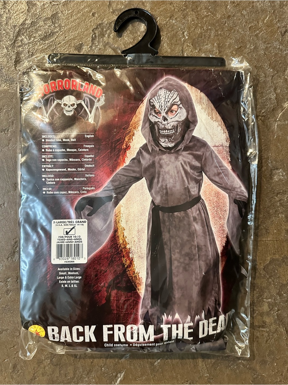 Back From The Dead Kids Costume - Gray Hooded Robe with Mask